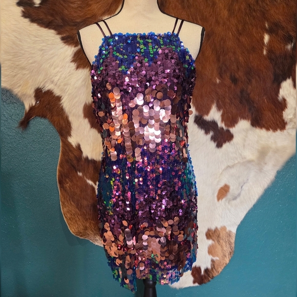 Midnight Doll Dresses & Skirts - Midnight Doll Purple Sequin Dress